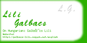 lili galbacs business card